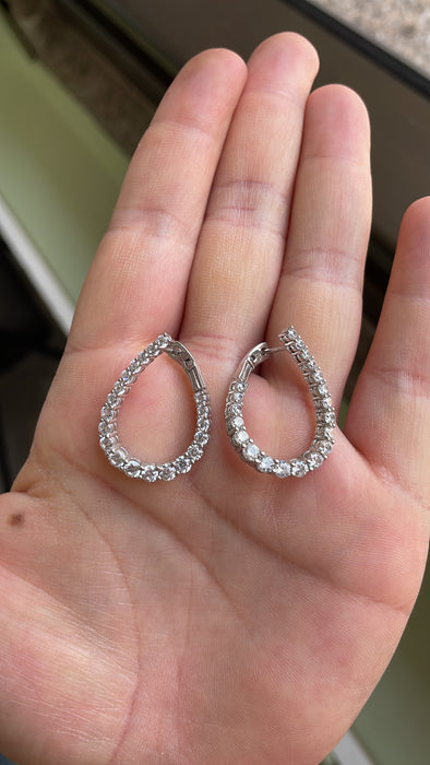 Arracada plata rodizada zirconia