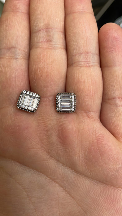 Arete plata rodizada zirconia