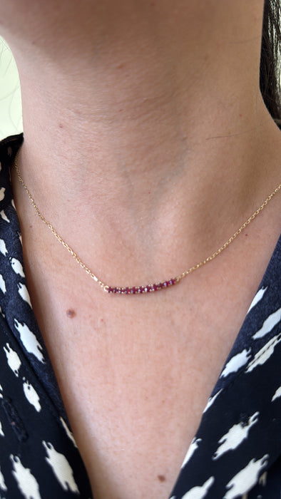 Sonrisa oro amarillo 14k con rubíes naturales