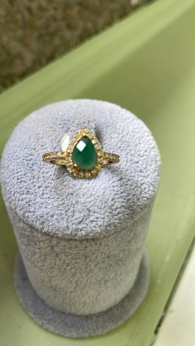 Anillo 💍 Jade plata rodizada con zirconia