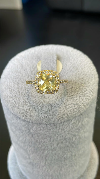 Anillo 💍 citrina plata rodizada con zirconia