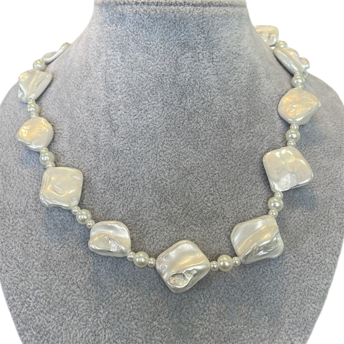 Gargantilla Perla Mallorca broche acero