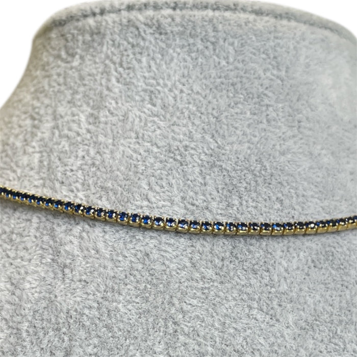 Chocker plata con rodio dorado