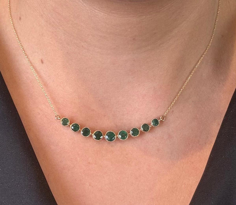 gargantilla sonrisa oro 14k esmeralda naturales