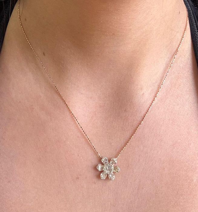 Gargantilla oro 14k y diamantes natural