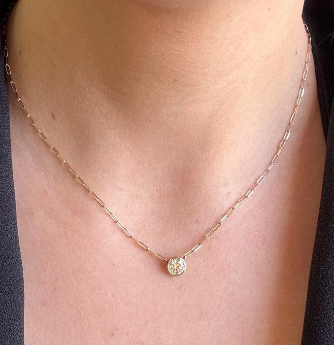 Gargantilla oro 14k y diamantes natural