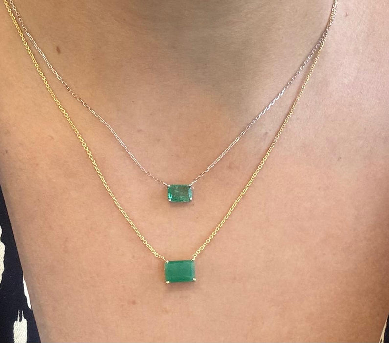 Gargantilla 14k con esmeralda