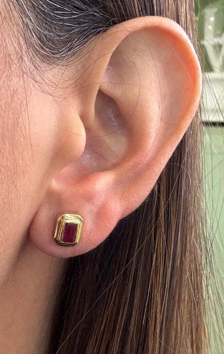 Aretes 14k rubíe