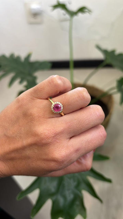 Anillo 14k rubí