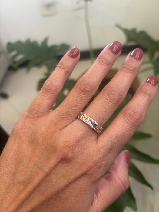 Anillo oro 14k zafiro