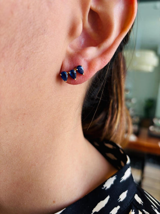 Arete 14k zafiro y brillantes