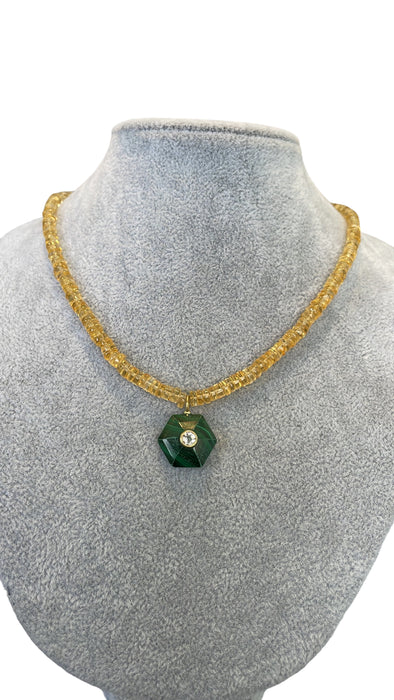 Gargantilla Citrina amarillo amatista y topacio blanco