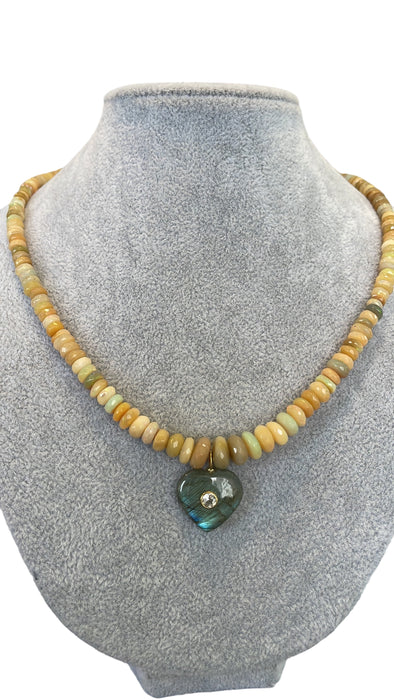 Gargantilla Ópalos con topacio blanco