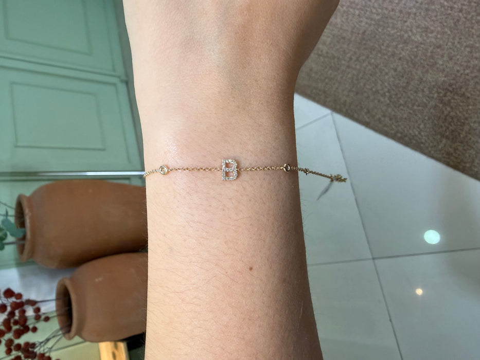 Pulsera 14k letra