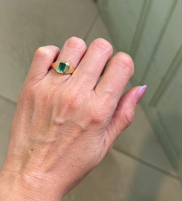 Anillo 14k esmeralda AN596