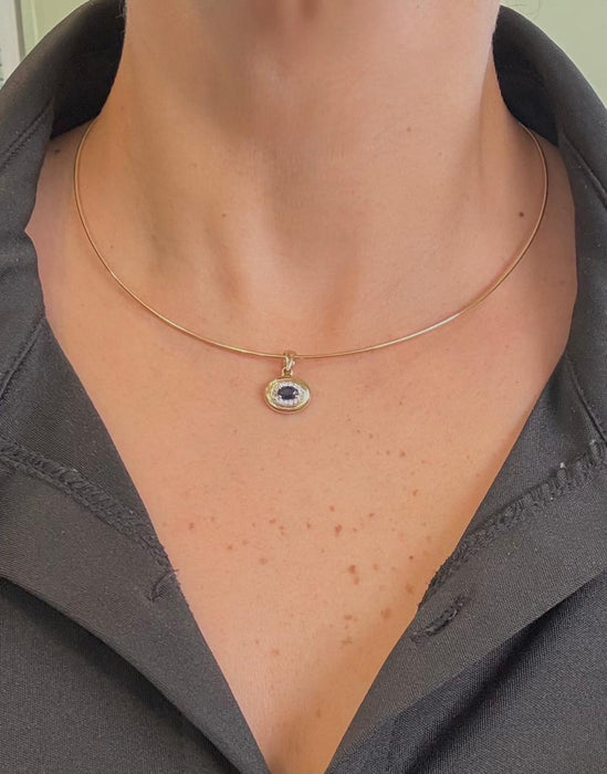 Gargantilla 14K zafiro GA568
