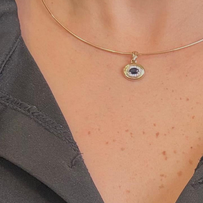 Gargantilla 14K zafiro GA568