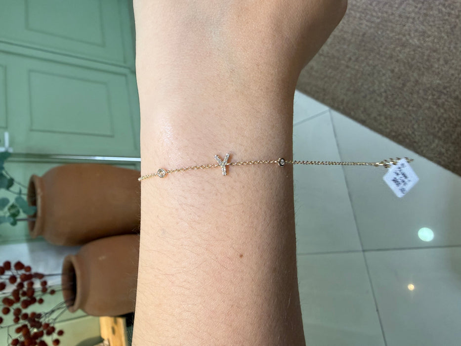 Pulsera 14k letra