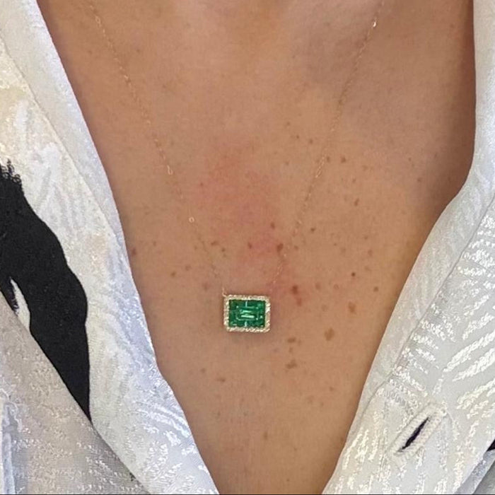 Gargantilla 14K esmeralda/diamantes GA662