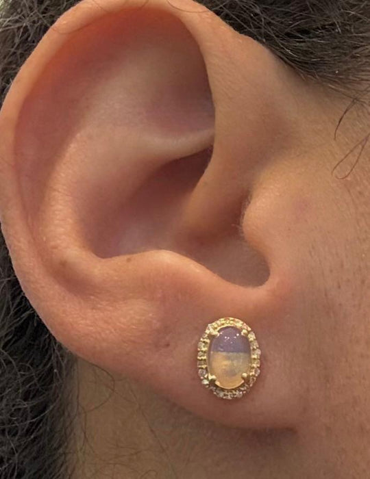 Broquel 14k ópalo/diamantes AR868