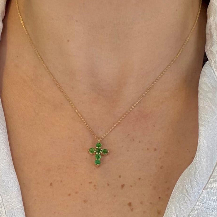 Gargantilla 14K esmeralda GA433