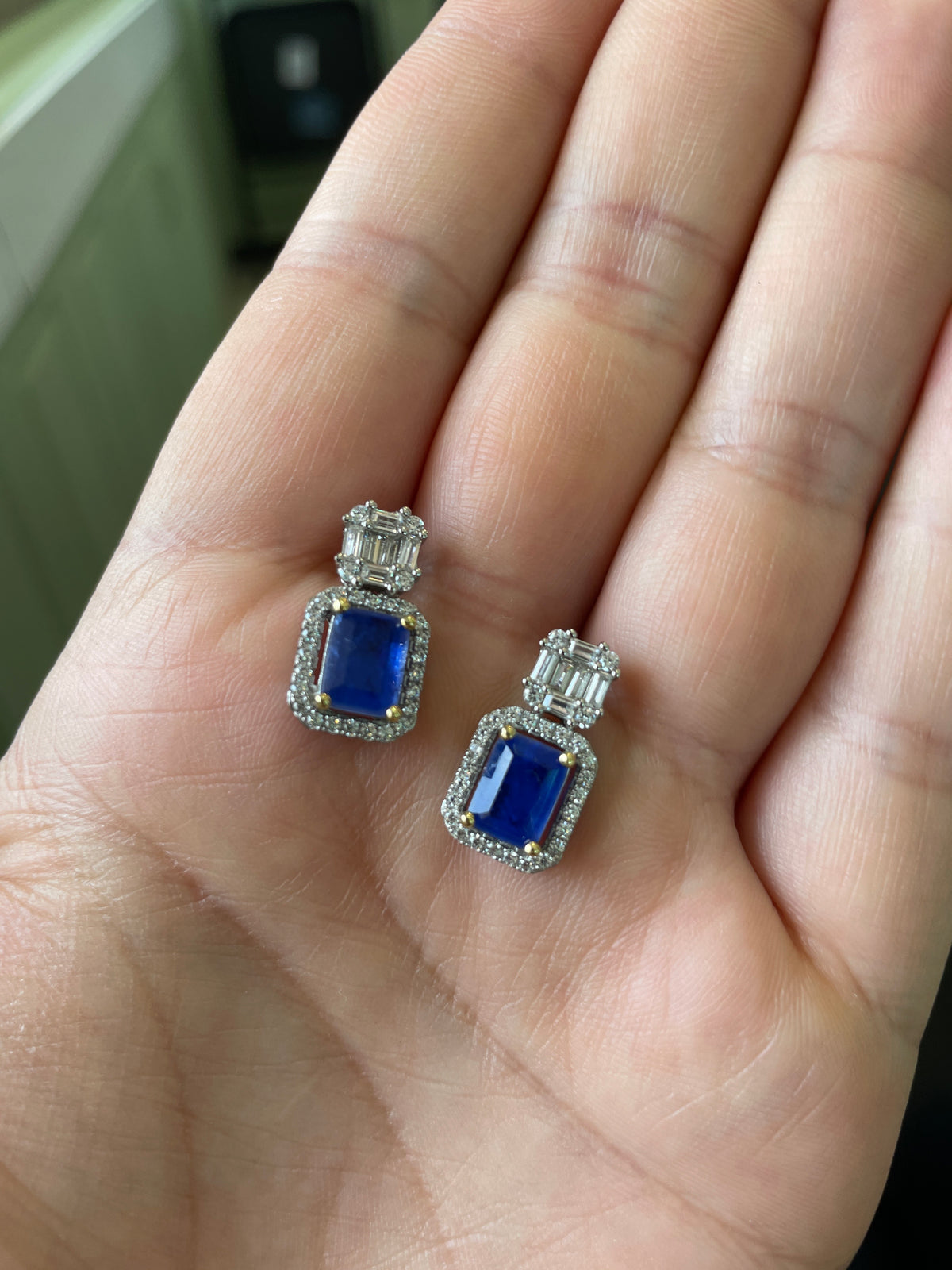 Aretes plata rodizada con zirconia