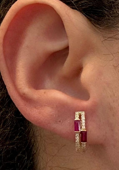 Aretes 14k rubí AR729