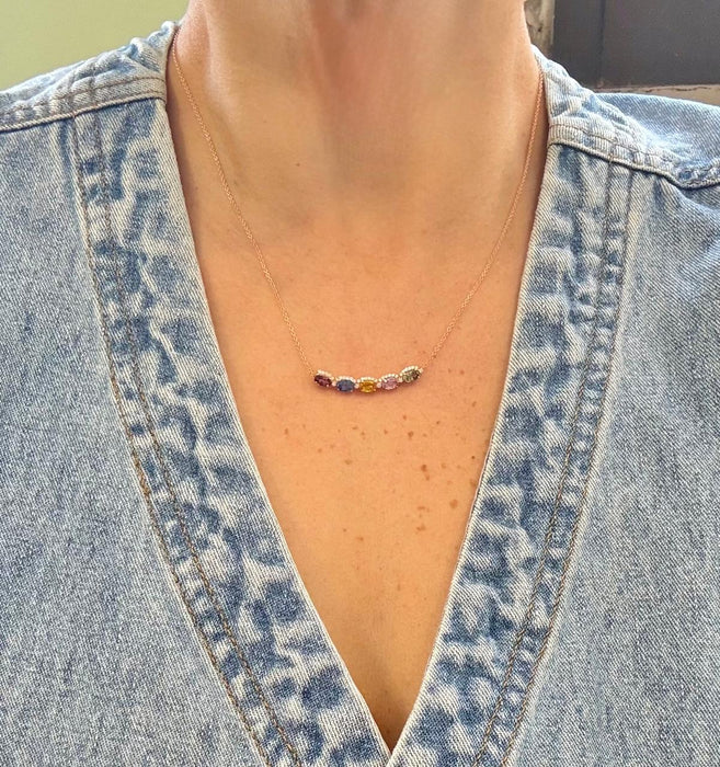 Gargantilla 14K zafiro colores GA410