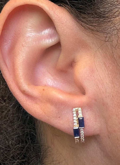 Aretes 14k brillante/zafiro AR730