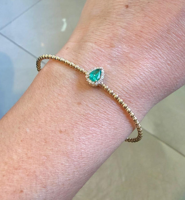 Pulsera Aro 14k esmeralda/diamantes