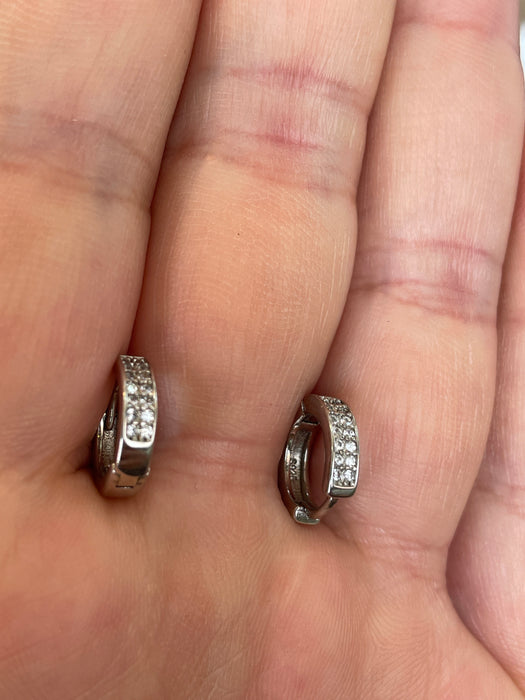 Arracadas plata rodizada con zirconia