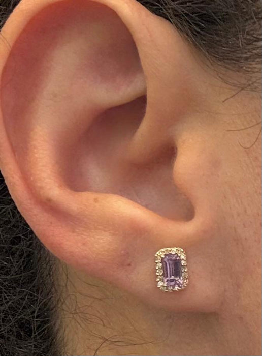 Broquel 14k amatista/brillantes AR775
