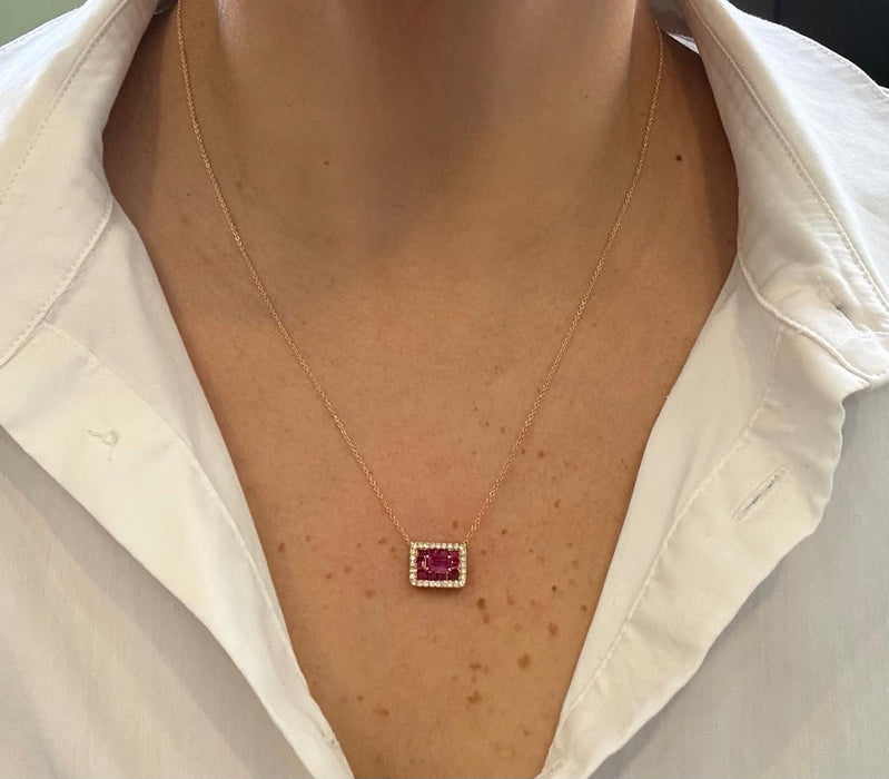 Gargantilla 14k rubí/diamantes GA663