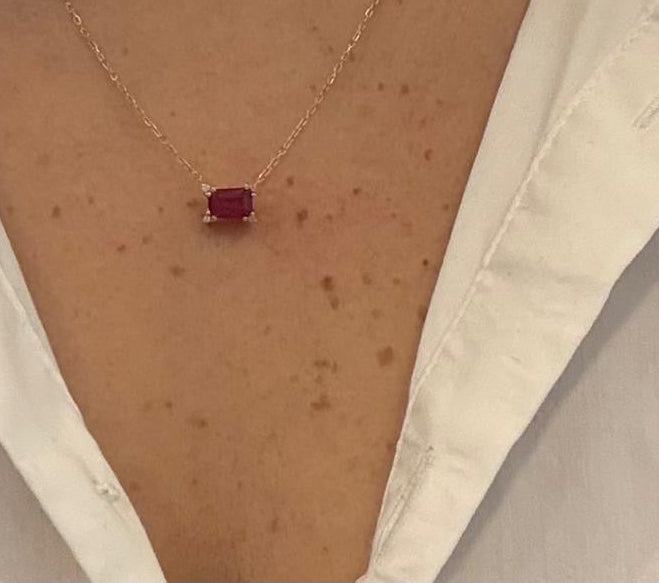 Gargantilla 14k rubí GA525
