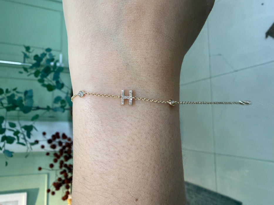Pulsera 14k letra