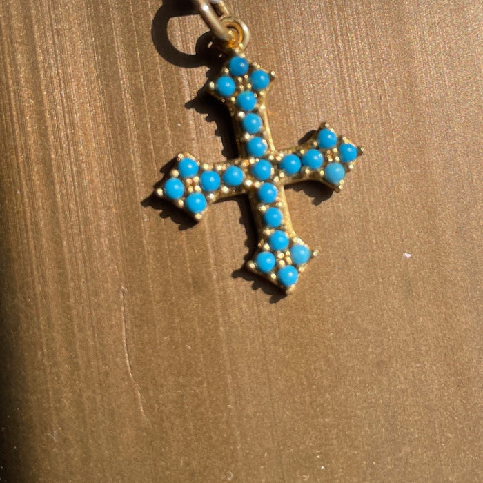 Cruz turquoise and gold chain