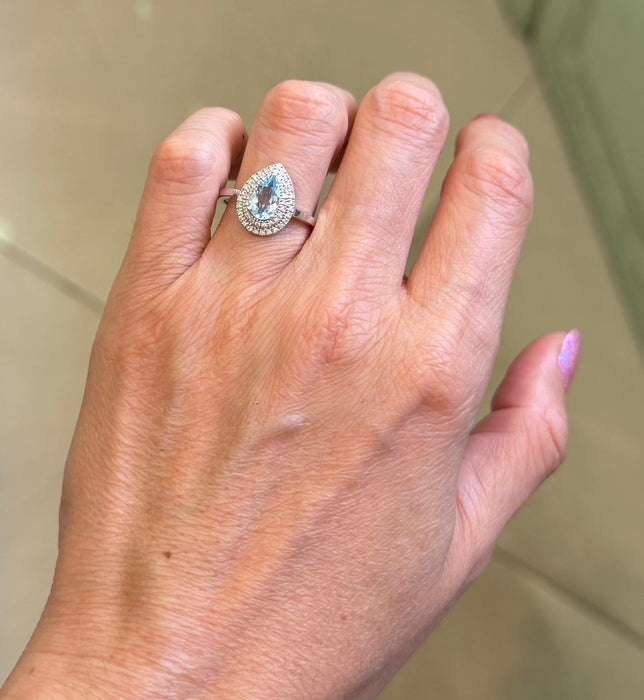Anillo 14k aquamarine AN139