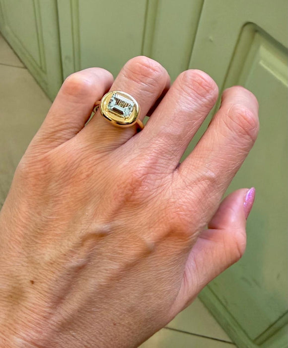 Anillo 14k aguamarina AN439