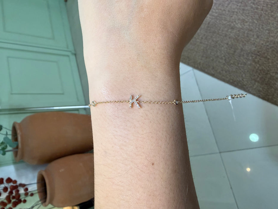 Pulsera 14k letra