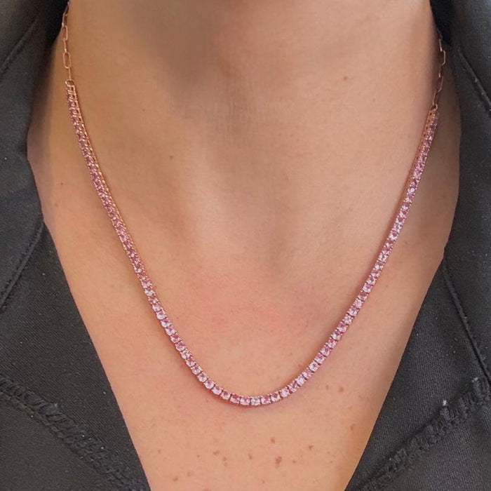 Gargantilla 14K Zafiro Rosa 4.50 CTS GA170