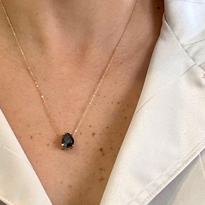 Gargantilla 14K brillante negro GA503