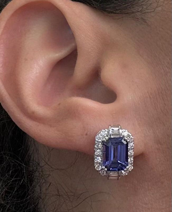 Aretes 14k brillante/tanzanita AR842