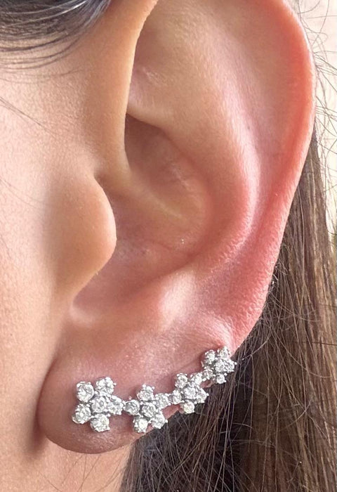 Broquel oro 14k con diamantes naturales