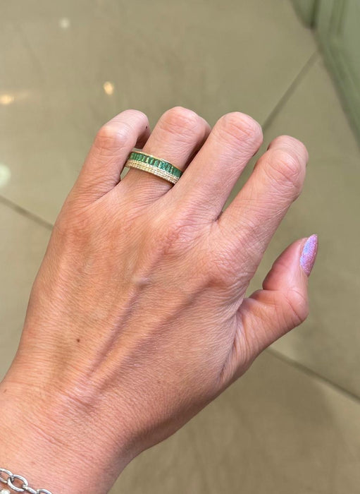 Anillo 10k esmeralda/diamante AN521