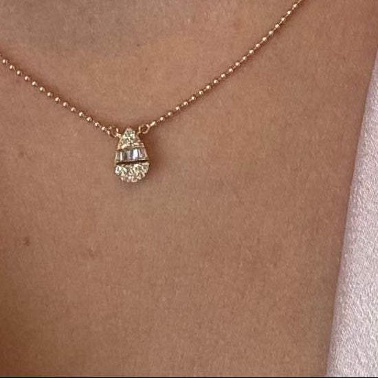 Gargantilla oro 14K con diamantes naturales