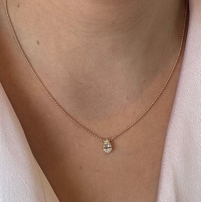 Gargantilla oro 14k con diamantes naturales