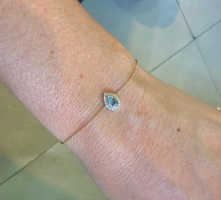 14K diamante/aquamarine PL404
