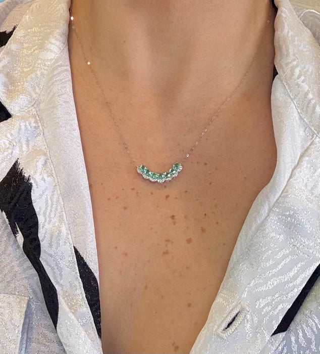 Gargantilla 14K esmeralda/diamantes GA643
