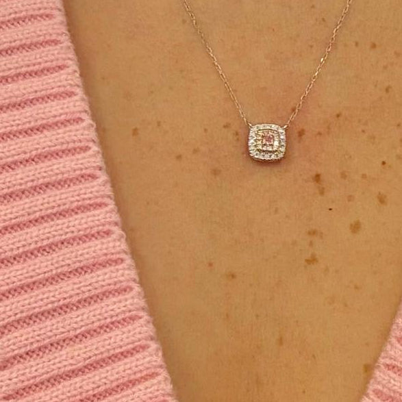 Gargantilla 14K brillante rosa GA594