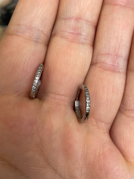 Arracadas plata rodizada con zirconia